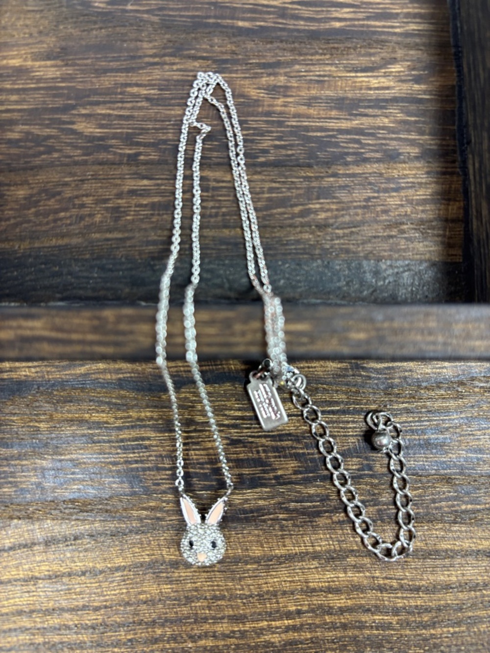 kate spade Silver Bunny Pendant Necklace with Crystal Eyes
